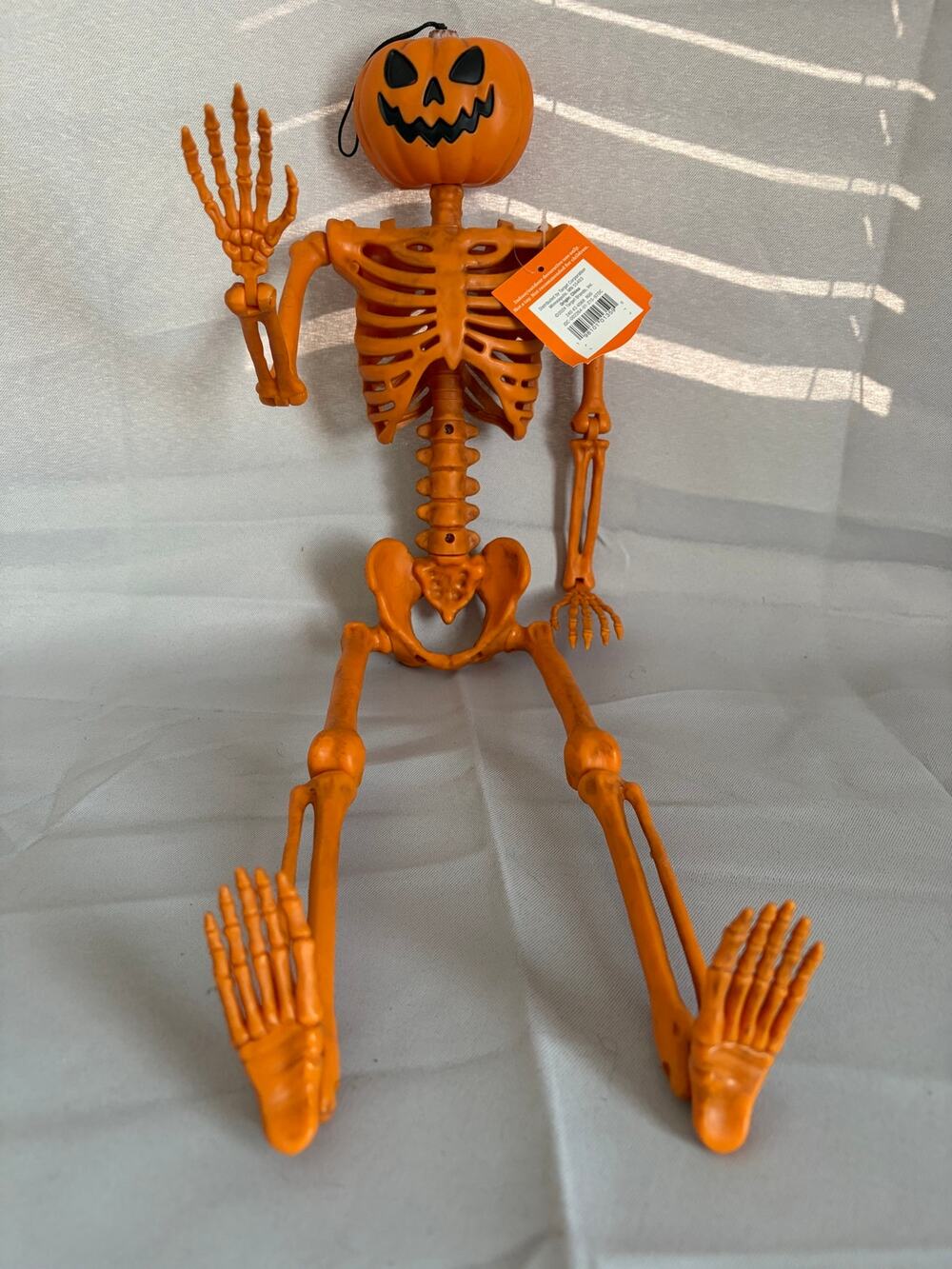 36" Poseable Pumpkin Head Skeleton